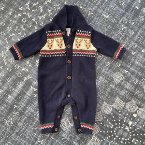 Baby Gap Sweater Rudolph Reindeer One Piece 0-3M